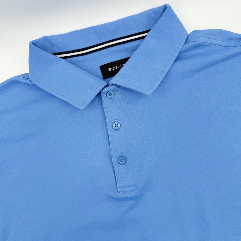 BUGATCHI XXL Polo Shirt Mens Classic Blue Pima Cotton Short Sleeve Casual Golf